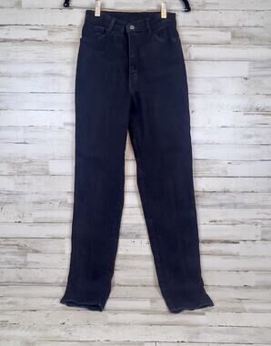 Vintage Jordache 80s Womens Black High Rise Tapered Jeans 24 Waist USA Mom Jeans
